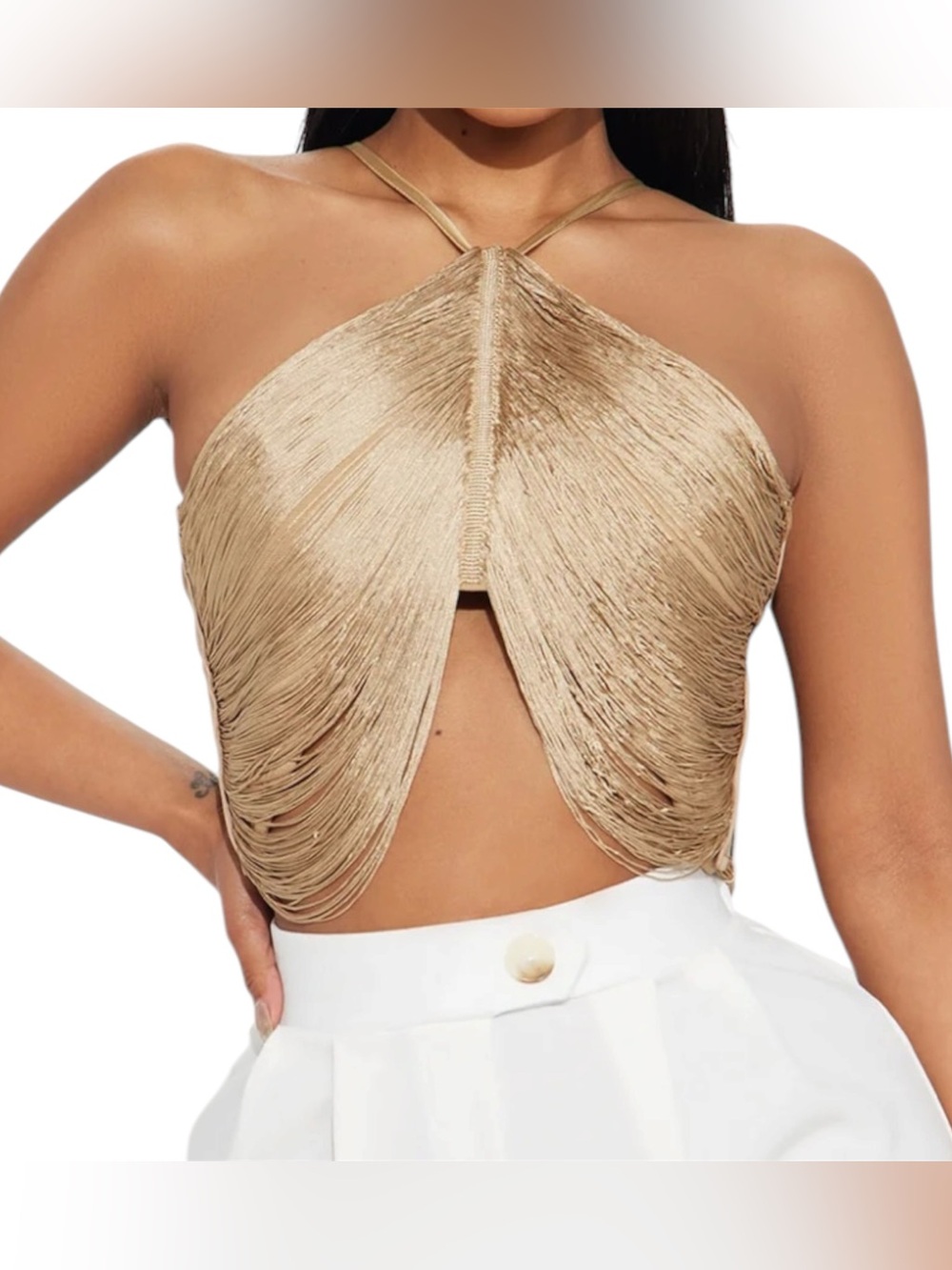 FASHION NOVA Francesca Fringe Top